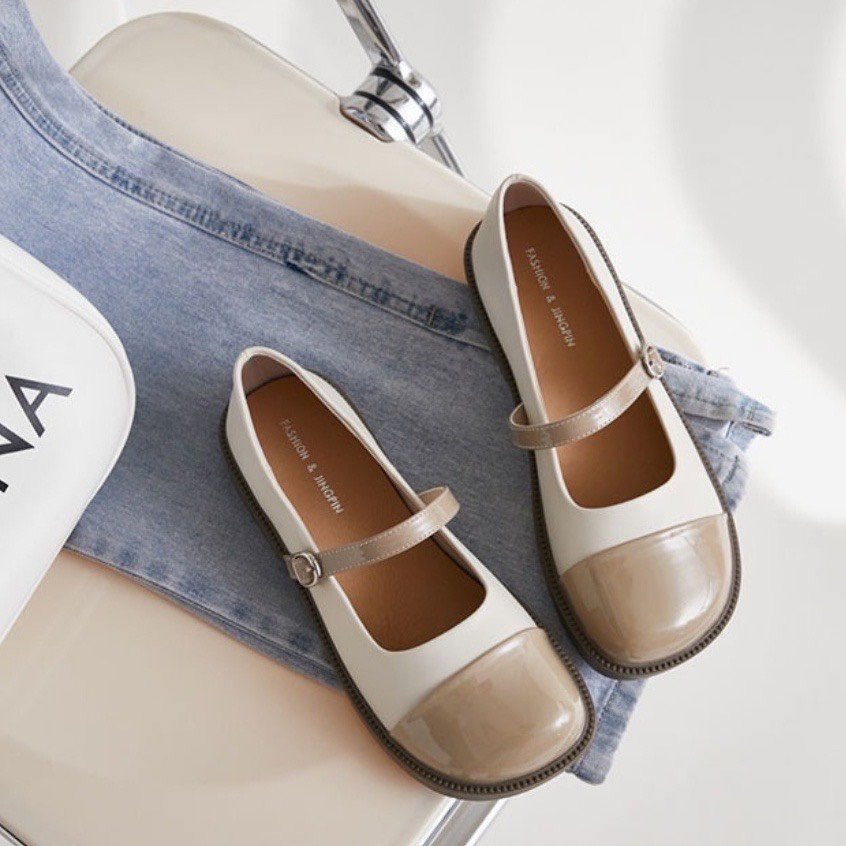 CÓ HÀNG:Giày búp bê Mary Jane nữ da mềm đế bằng cao 3cm phong cách học sinh Nhật Bản -ZINZIN3456