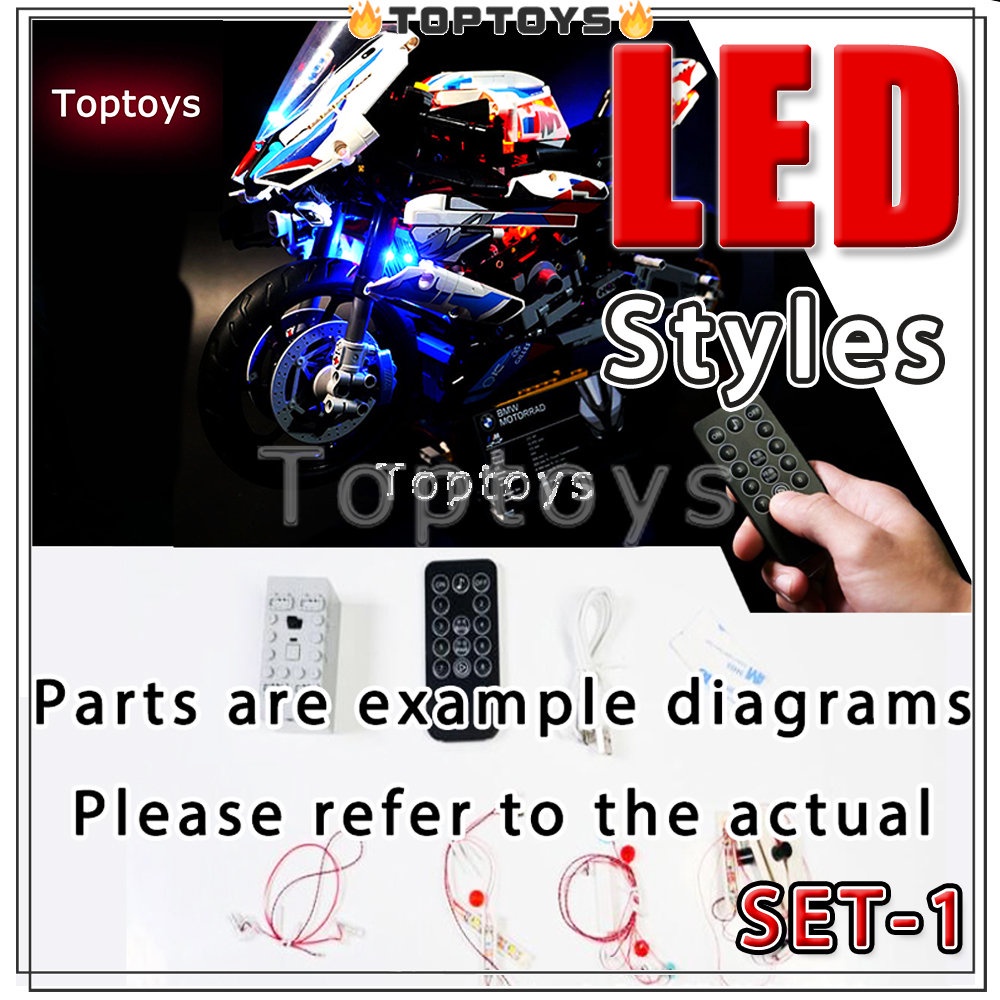 ⚡Còn Hàng⚡ Set 1 Đèn led + Điều Khiển Từ Xa Chuyên Dụng Cho Xe bmw m 1000 rr 42130 / porsche 911 rsr 42096