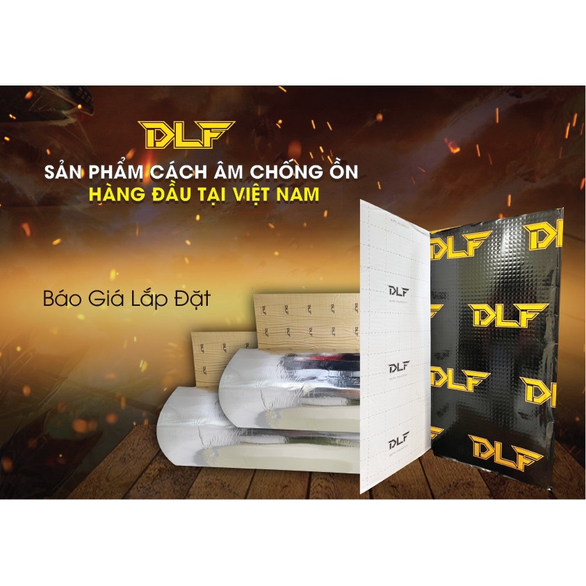 Chống ồn, cách âm 2 lớp DLF cao cấp cho xe ô tô, xe hơi kích thước 46x80 cm, dày 2mm