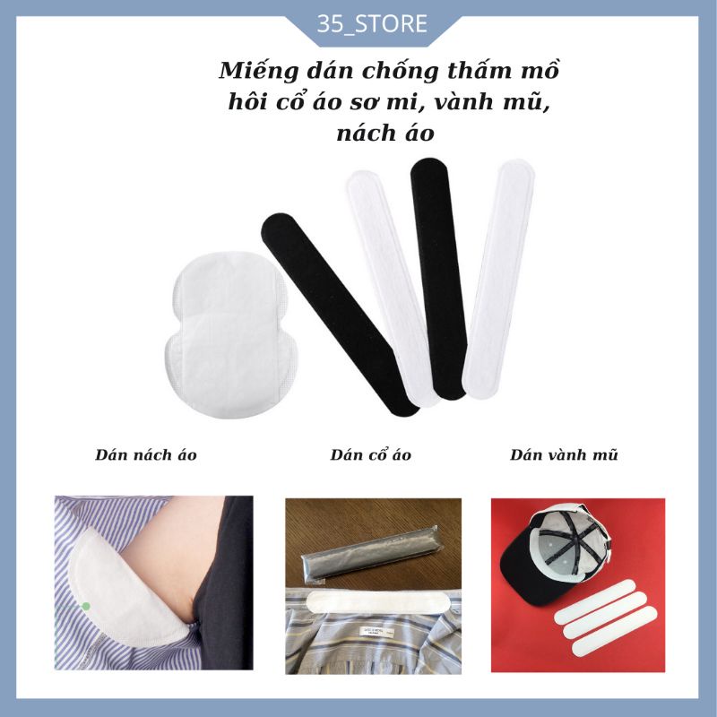 Miếng dán bảo vệ cổ áo sơ mi/ Miếng dán vành mũ chống bụi bẩn dùng một lần. Sét 10 miếng, 50 miếng