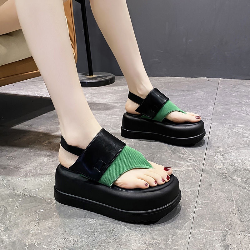 Giày Sandal Đế Xuồng Dày Phong Cách Bohemian Thời Trang Đi Biển Mùa Hè