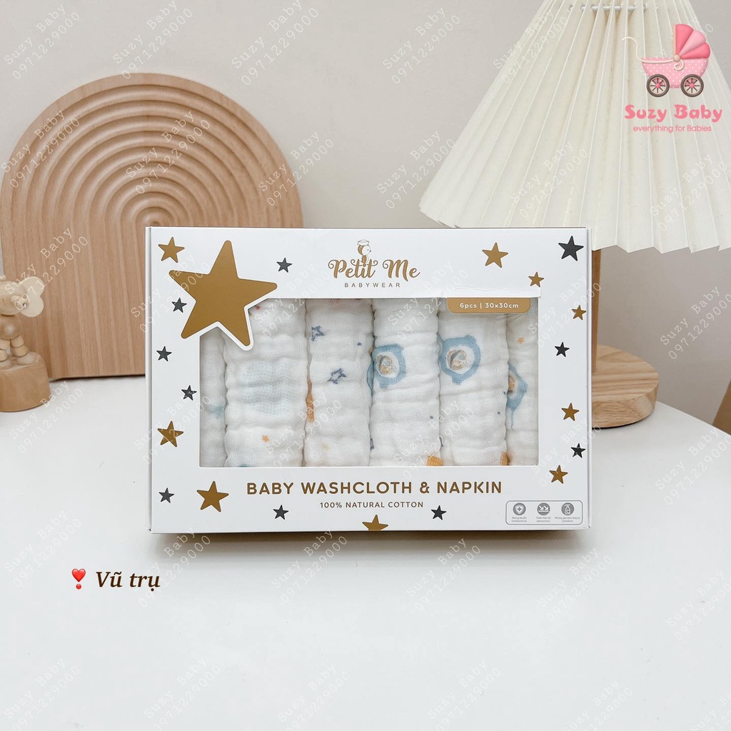 Khăn Sữa Cho Bé/ Khăn Sữa Petitme Cho Bé 100% Sợi Bông Cotton, Kháng Khuẩn Và Thấm Hút Tốt