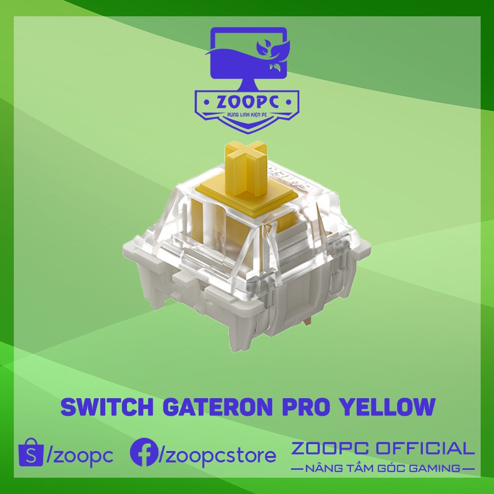 Switch Gateron Yellow Pro Linear 3 PIN - Có Hỗ Trợ Lube - ZOOPC