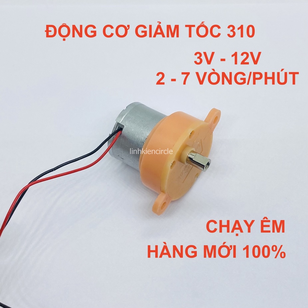 Động cơ motor giảm tốc mini chạy êm tốc độ chậm 2 - 7 vòng/phút 3V - 12V motor 310 hàng mới 100% làm bàn xoay - LK0467