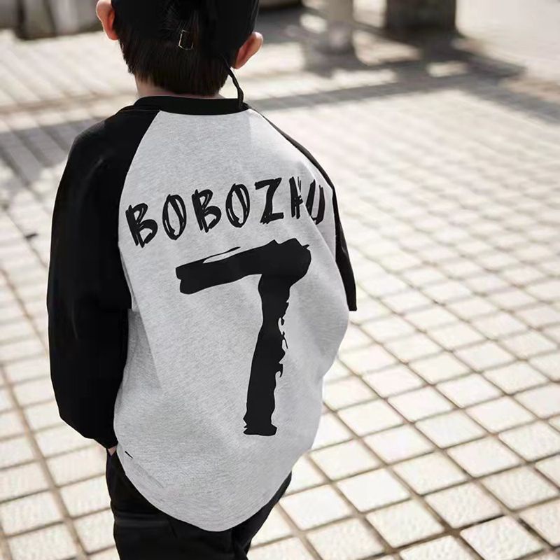 Mới Áo Thun Tay Dài Chất Liệu Cotton Thời Trang 2022 Cho Bé Trai