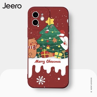 Ốp lưng JEERO chống bẩn christmas ngộ nghĩnh độc lạ hoạt hình dễ thương đẹp mềm Cho iPhone 16 15 14 13 12 11 Pro Max SE 2020 X XR XS ip 8 7 Plus kute HFE1556