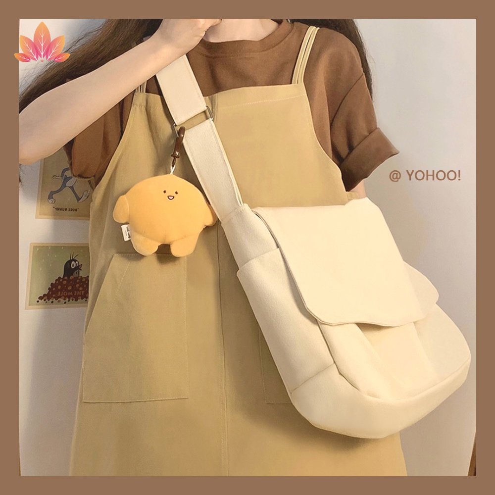 Túi Xách Vải Màu Trơn Phong Cách Nhật Hàn JP5 Thời Trang Cho Nam Và Nữ