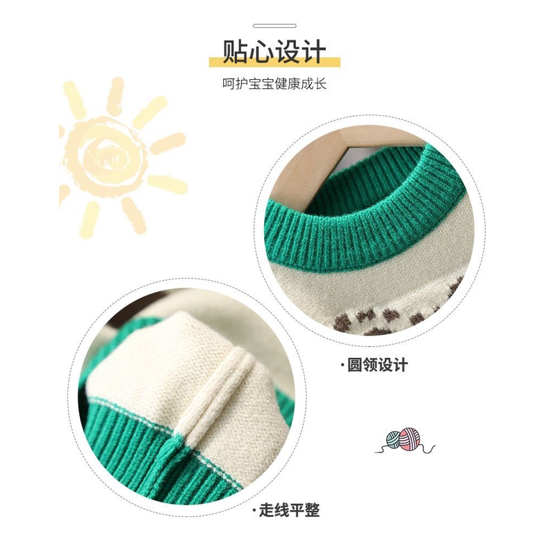 Áo Sweater Dệt Kim Lông Cừu Dày Dặn Phong Cách Hàn Quốc Thời Trang Thu Đông 2022 Cho Bé Trai