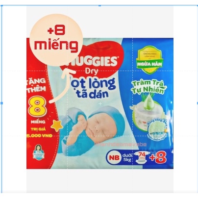 Bỉm/Tã dán Huggies sơ sinh NB 70 miếng(cộng miếng) Tràm trà