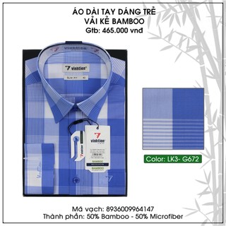 Áo Sơ Mi Dài Tay Bamboo Dáng Slimfit Vĩnh Tiến G672