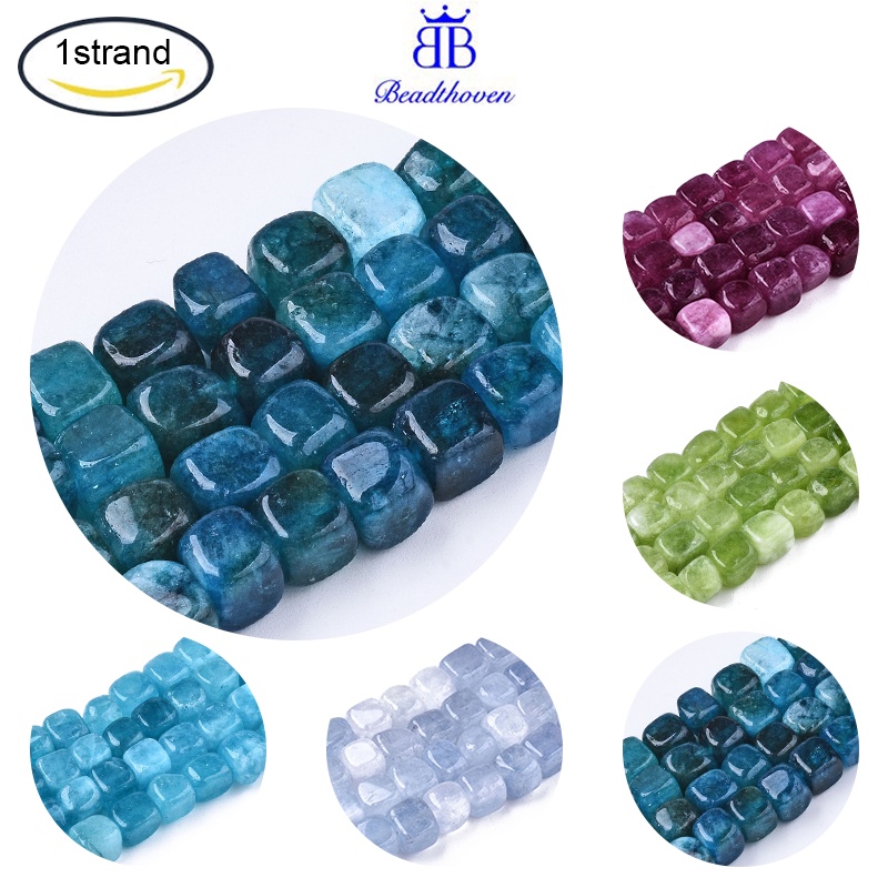 Chuỗi Hạt Lập Phương 1 Sợi e 7~8x7~8x7~8mm: 1.2mm Khoảng 50~52 Cái / strand 14.76 inch ~ 15.35 inch (37.5cm ~ 39cm)