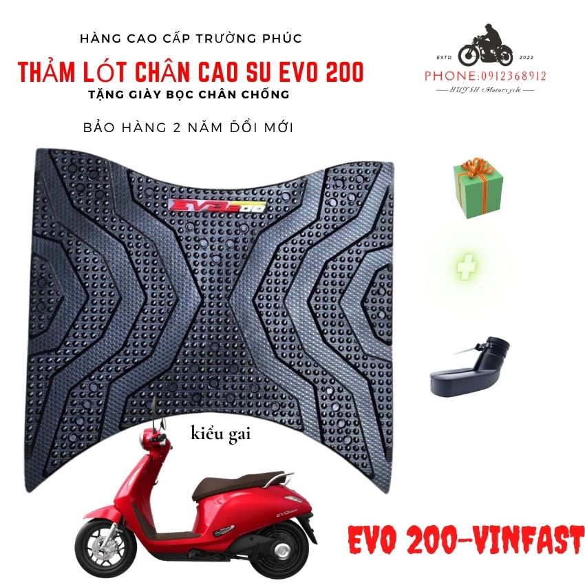 Thảm lót chân Evo 200, Thảm Evo200 xe điện thảm để chân Vinfast Evo 200 phụ kiện Evo 200 Mới 2023 Tặng Bọc Chân Chống