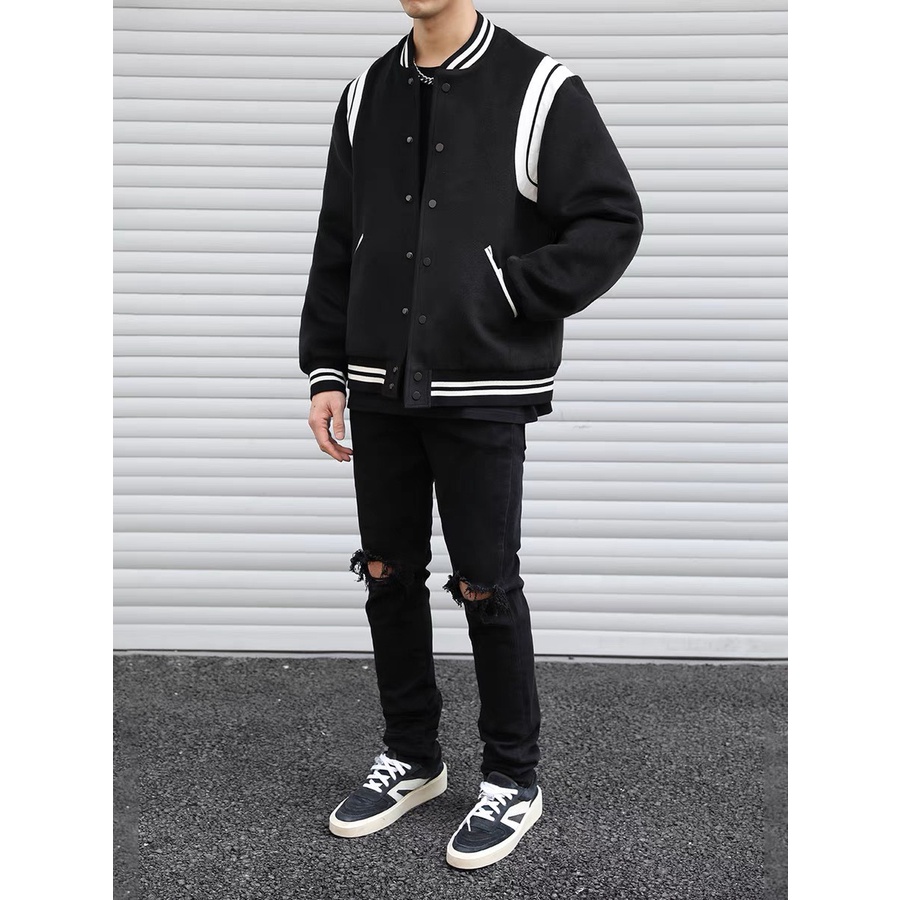 Áo khoác Bomber Teddy dạ 2 lớp phối da, áo bóng chày 1 lớp pcgen dày NAM NỮ_ HÌNH THẬT CÓ VIDEO 🔥Freeship 🔥