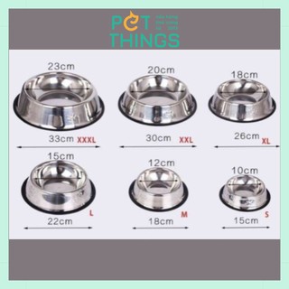 Chén inox thô cho chó mèo