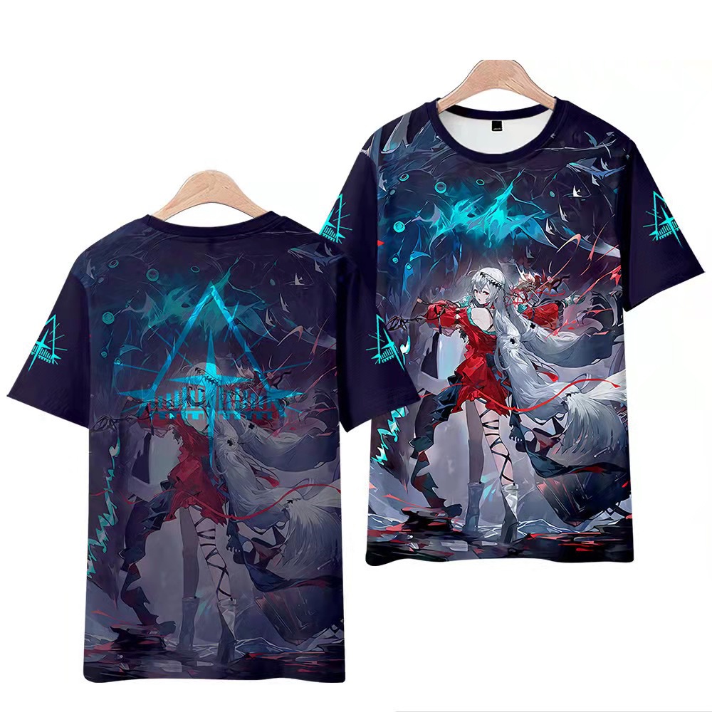Áo Thun Tay Ngắn Dáng Rộng In Họa Tiết Hoạt Hình Arknights 3D Độc Đáo Thời Trang Cho Nam Và Nữ