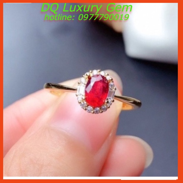 Nhẫn Đính Đá Ruby Facet Tự Nhiên,  Kích Thước 7x5x4mm, Trọng Lượng 2carat  MS01