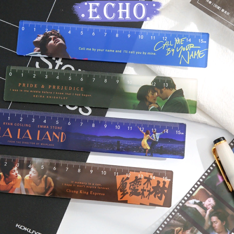 Thước kẻ thẳng 15cm bằng nhựa arcylic Call me by your name , lalaland