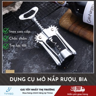 Dụng cụ mở nắp chai rượu vang, khui bia chất liệu INOX cao cấp Tiniso