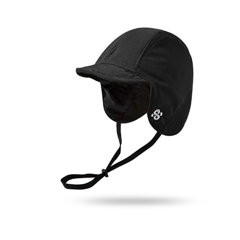 Mũ phi công màu trơn giữ ấm bảo vệ tai có dây chống gió mùa đông phong cách Hàn Quốc cho nam và nữ