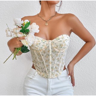 Áo Nịt Ngực Hai Dây Màu Trắng Phong Cách Retro Pháp Thời Trang Quyến Rũ Cho Nữ 60295