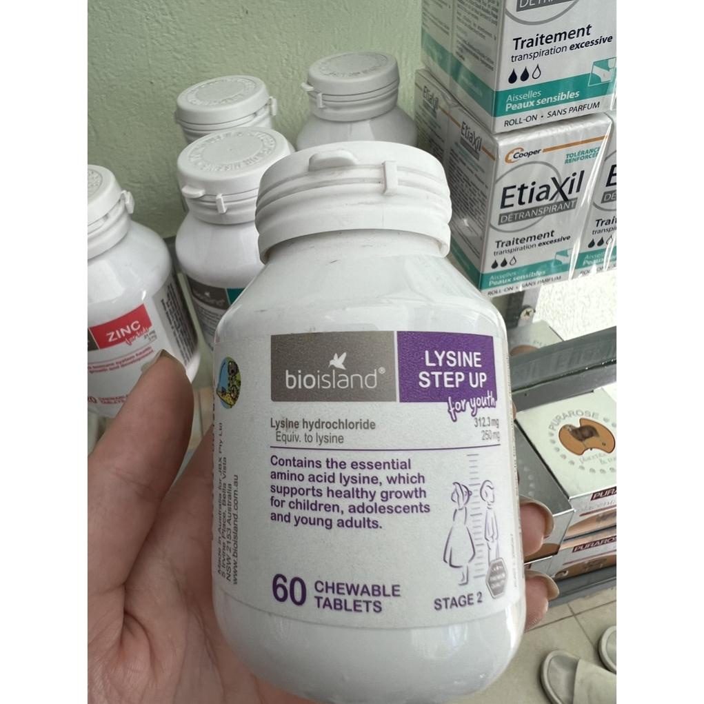 Canxi Lysine viên Nhai Bioisland Lysine Step Up For Youth Hỗ Trợ Bé Ăn Ngon, Giúp Bé Phát Triển Toàn Diện 60 Viên