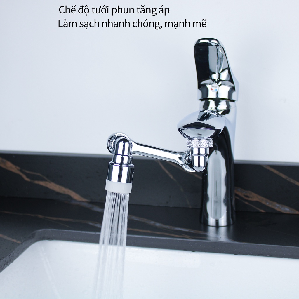 Đầu nối mở rộng vòi nước bồn rửa XINKUNLONG tăng áp xoay 1080 độ với 2 chế độ nước chảy làm sạch dễ dàng tiện lợi