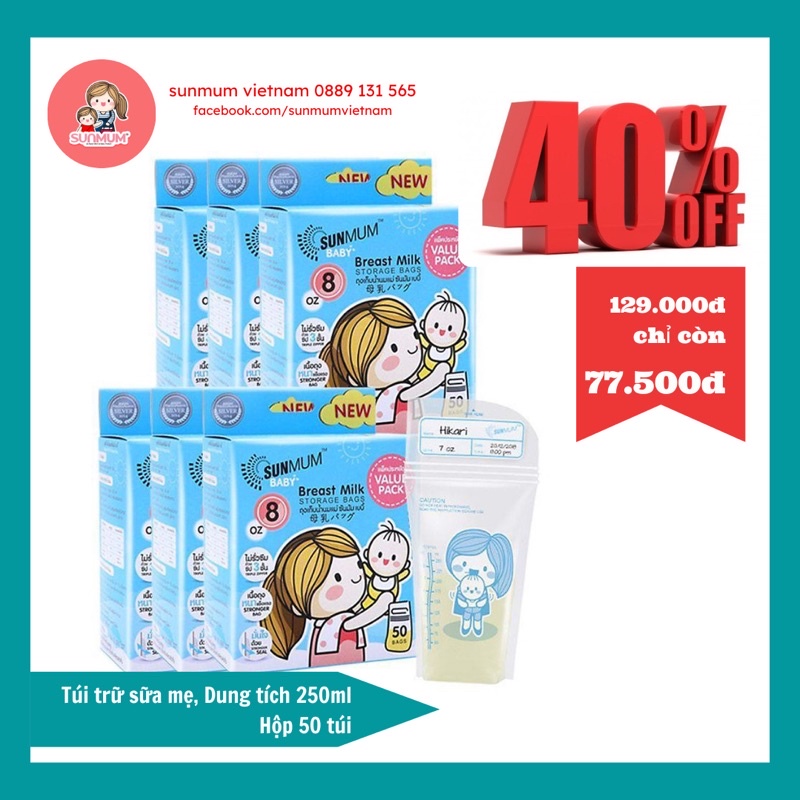 Túi trữ sữa sunmum thailand nguyên seal chính hãng