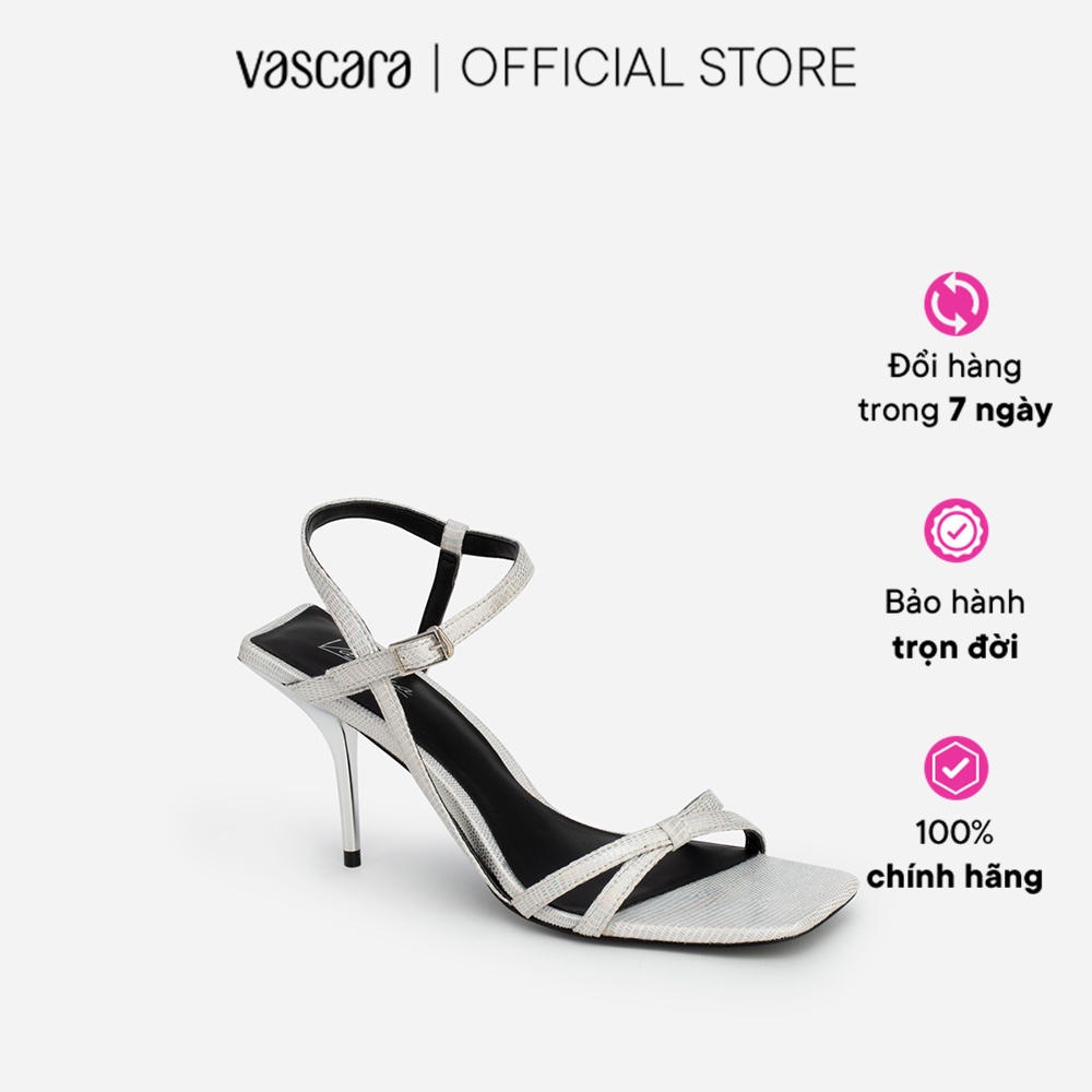 Vascara Giày Sandal Quai Mảnh Đan Nơ Vân Da Kỳ Đà - SDN 0696