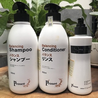 Cặp Dầu Gội Xả, Gel dưỡng xoăn dành cho tóc gàu chống dầu, chống rụng tóc Prosee Balancing
