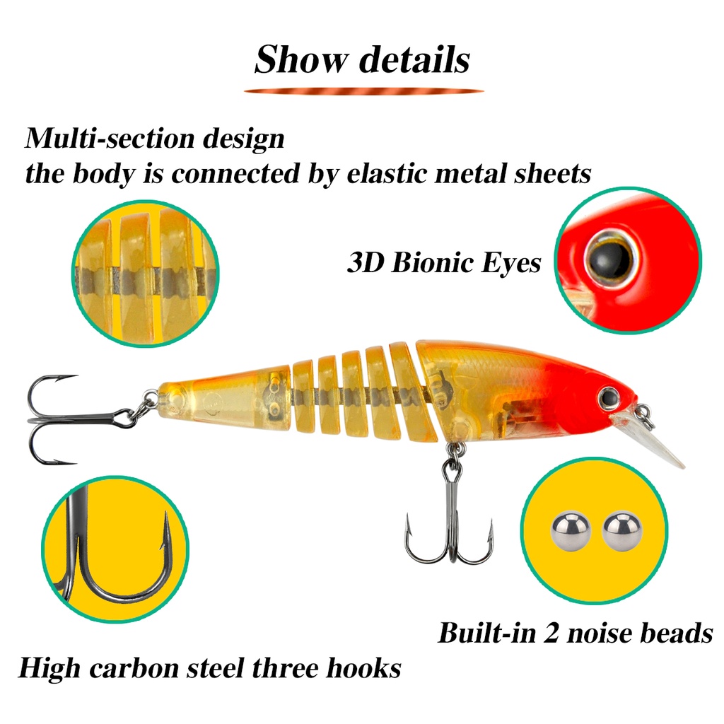 1 Mồi Câu Cá Nước Mặn Cứng Kèm Móc Câu 110mm / 18g