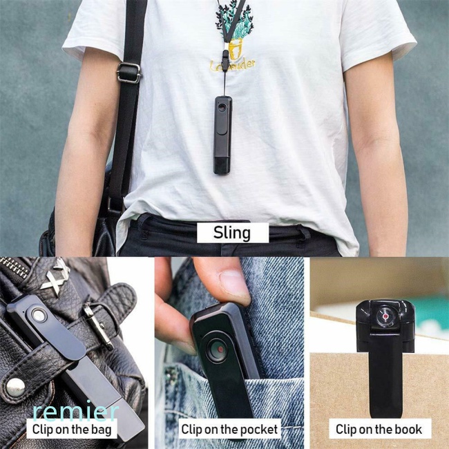 Camera Giám Sát Mini 1080p Dv Có Kẹp Sau Lưng # 008
