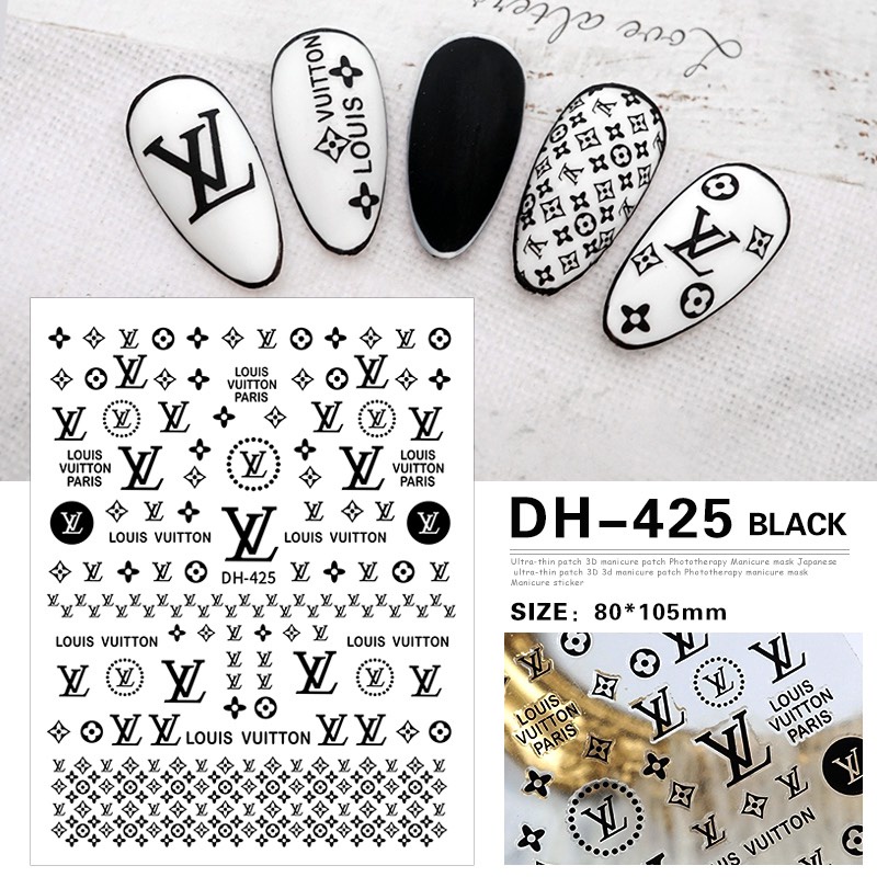 Sticker Thương Hiệu Louis Vuitton - Hình Dán Móng LV Nhiều Mẫu Siêu Xinh