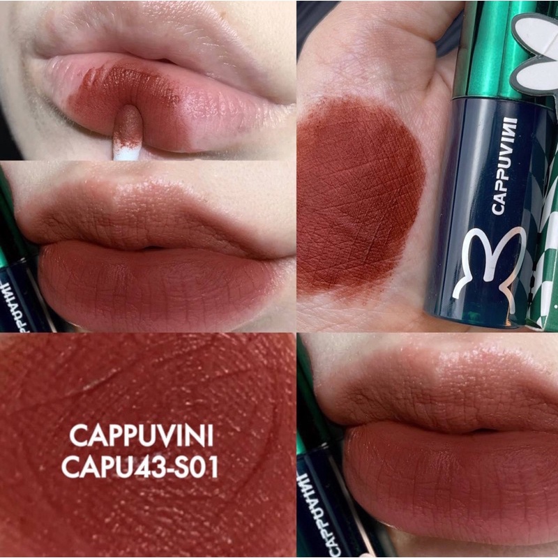 Son Thỏ Xanh Lá Son tint Lì Thỏ Đen Màu 10 Cappuvini