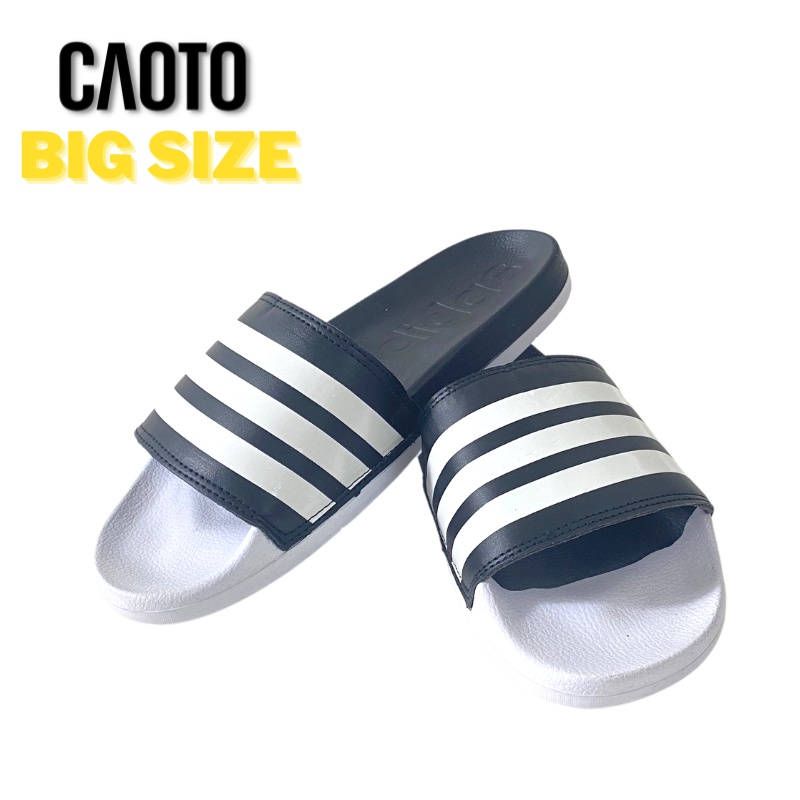 Dép Quai Ngang Kino Đế Êm Màu Đen Mũi Trắng Big Size Nam - Dép Quai Ngang Big Size Nam 45 46 47 48