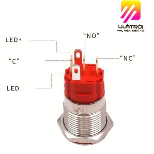 Nút nhấn báo nguồn 16mm, nút nhấn giữ có LED báo nguồn 5-24VDC