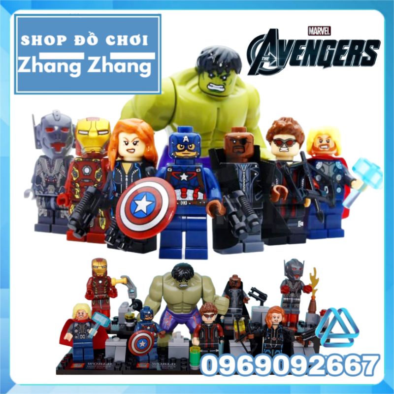Đồ chơi Xếp hình Avengers Hulk Black Widow - Captain America Thor - Iron man Nick Fury Hawkeye Ultron Minifigures Sy271