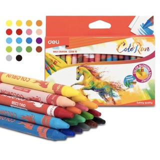 Bút sáp nến deli wax crayon ec20800 ec20820 dành cho bé tô màu chất liệu an toàn