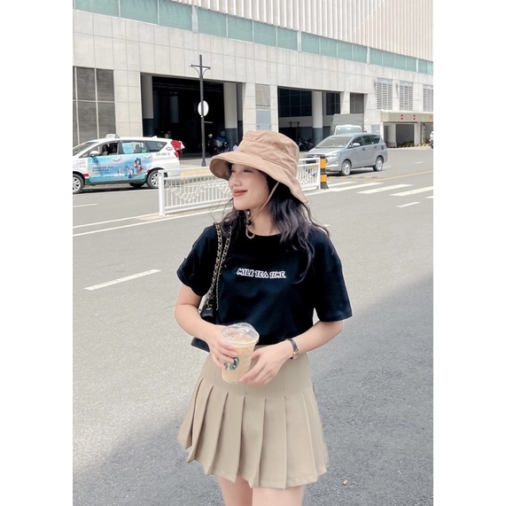 Chân váy tennis form ngắn xếp ly lưng cao màu đen, nâu Wee Skirt - Sibling House