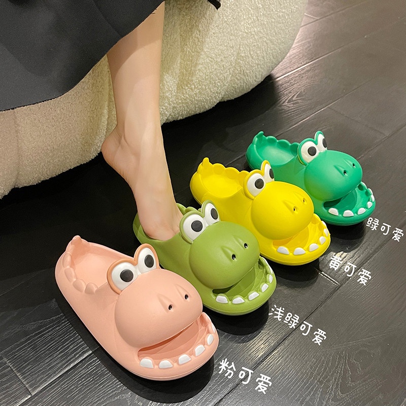 Dép cá sấu há miệng, khủng long mắt to dép quai ngang hà mã cá sấu mắt to siêu dễ thương