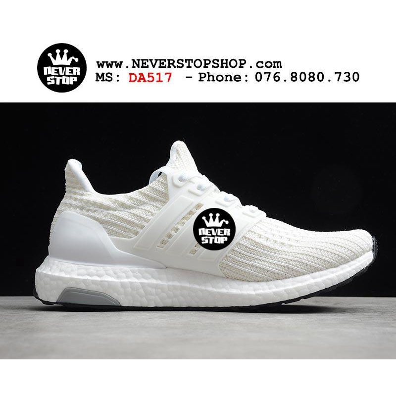 Giày ULTRA BOOST 4.0 Trắng Full nam nữ chuyên chạy bộ, tập gym hàng chuẩn siêu êm, thoáng khí | NeverStopShop.com