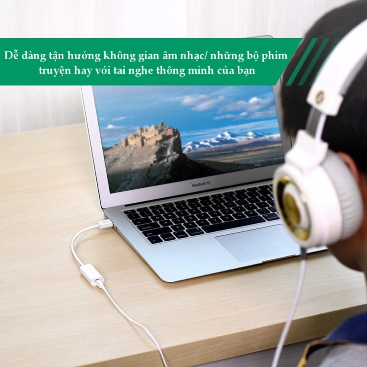 Cáp Chuyển USB ra audio 3.5mm  Ugreen 30712 - Hàng Chính Hãng
