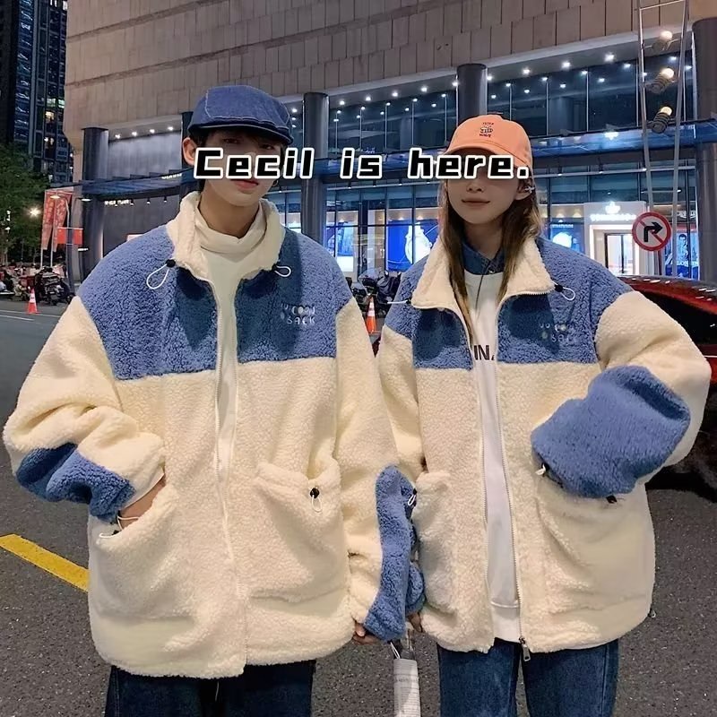 Áo Khoác Phao Lót Lông Cừu Thời Trang Thu Đông Cho Cặp Đôi Size M-2XL