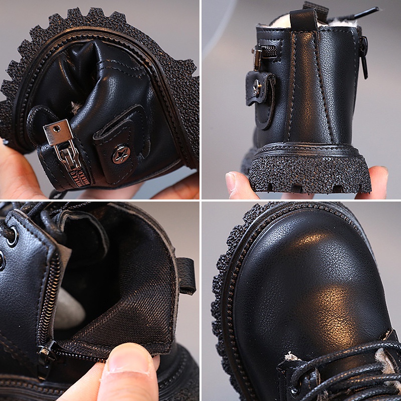 Giày Bốt Martin Kiểu Anh Thiết Kế Xinh Xắn Cho Bé Gái