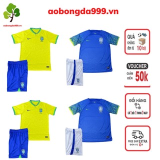Áo đá banh đá bóng,set bộ đồ thể thao bóng đá đội tuyển quốc gia Brazil mới nhất 2022-2023