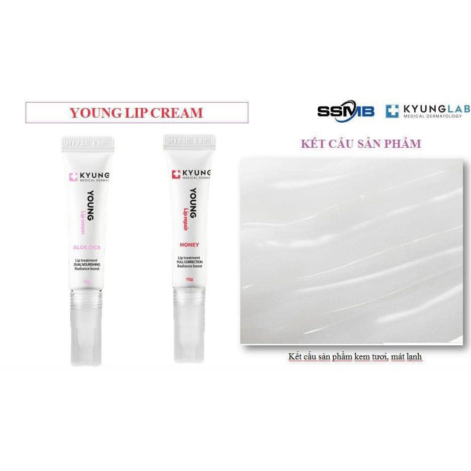 Son dưỡng Young Lip Cream cấp ẩm và son treatment Young Lip Repair Kyunglab chính hãng, son dưỡng ẩm, môi căng mịn màng