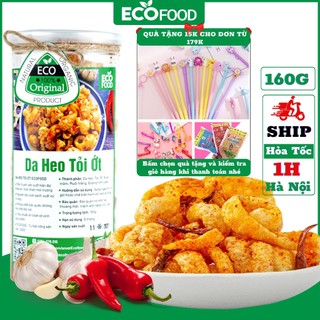 Da heo cháy tỏi ớt chiên giòn 160G Ecofood - Loại 1 giòn thơm, đậm vị đồ ăn vặt việt nam an toàn vệ sinh thực phẩm