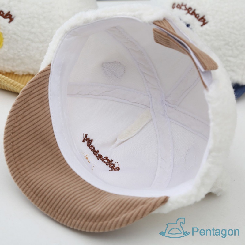 Mũ Dệt Kim Vành Mềm Co Giãn In Hình Gấu Hoạt Hình Dễ Thương Cho Bé Trai + Gái