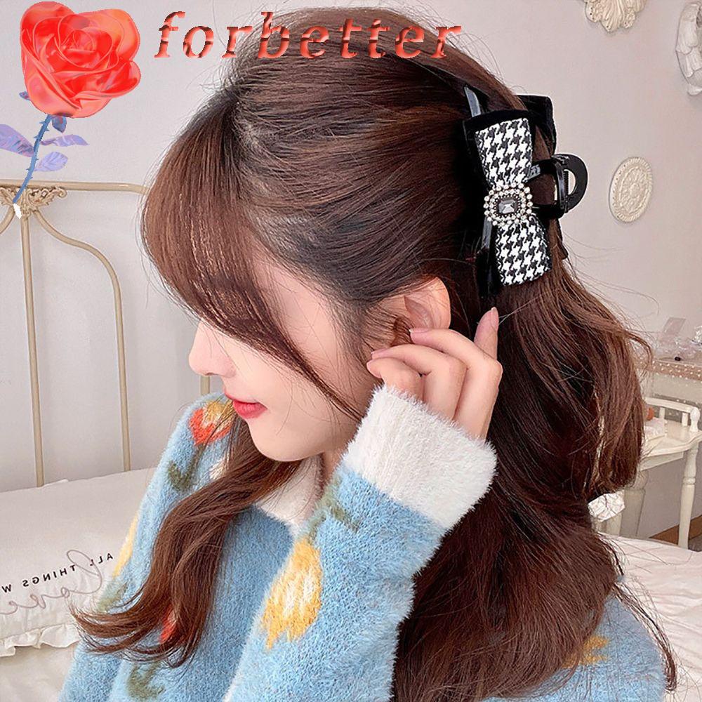 Dây buộc tóc/Kẹp đuôi ngựa bằng vải họa tiết kẻ ô thanh lịch phong cách Hàn Quốc cho nữ