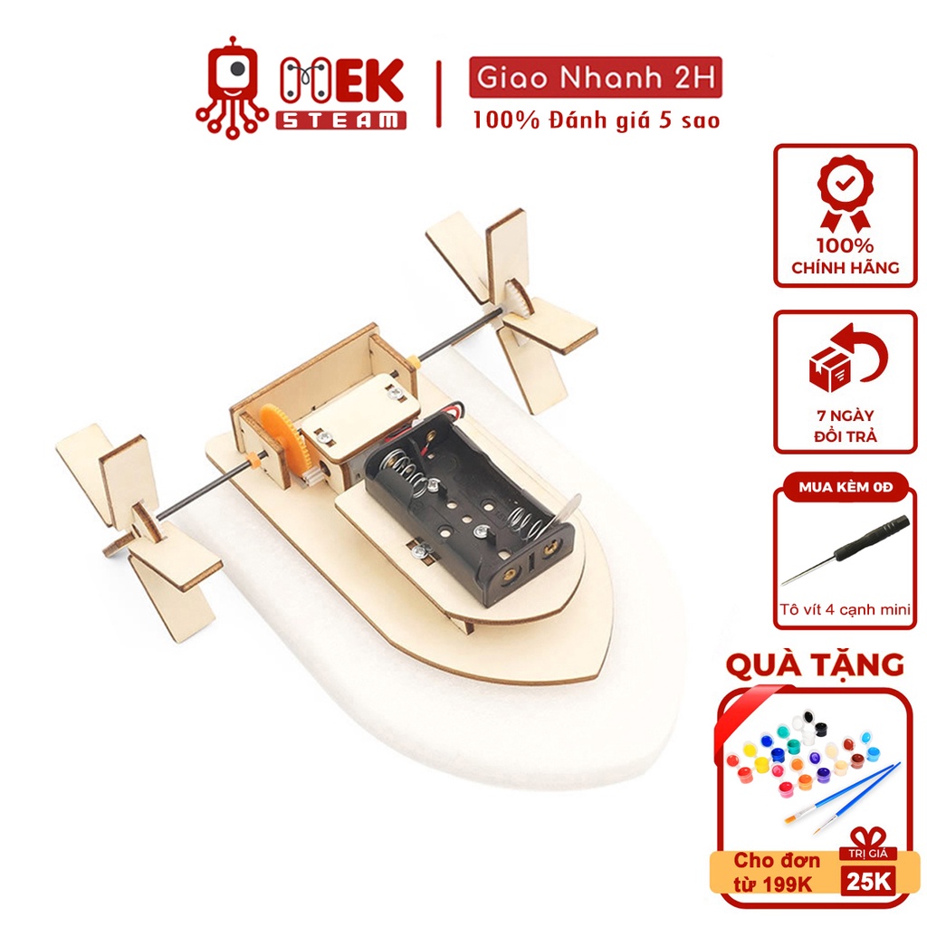Đồ chơi trẻ em MEKVN bộ lắp ráp mô hình cano chạy bằng động cơ điện F-31A bằng gỗ phát triển trí tuệ sáng tạo thông minh