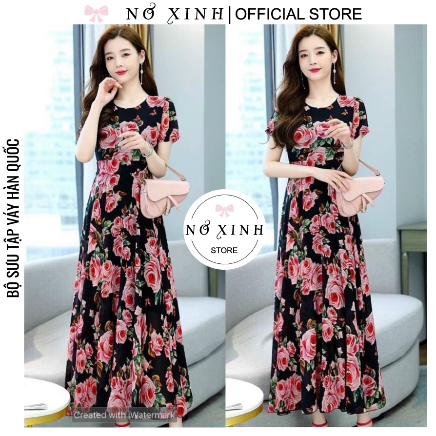 Đầm Dự Tiệc Đi Biển Maxi Hoa Cao Cấp Loại 1 Size M-L-XL-XXL (có ảnh+video thật)